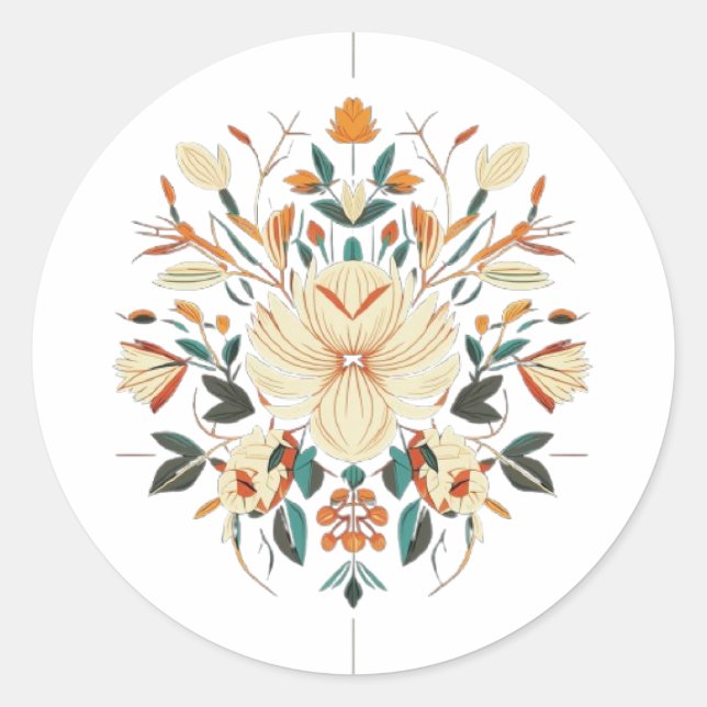 Sticker Rond Fleur étonnante (Devant)