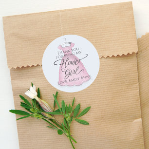 Sticker Rond Fleur fille mignonne rose pâle Personnalisé