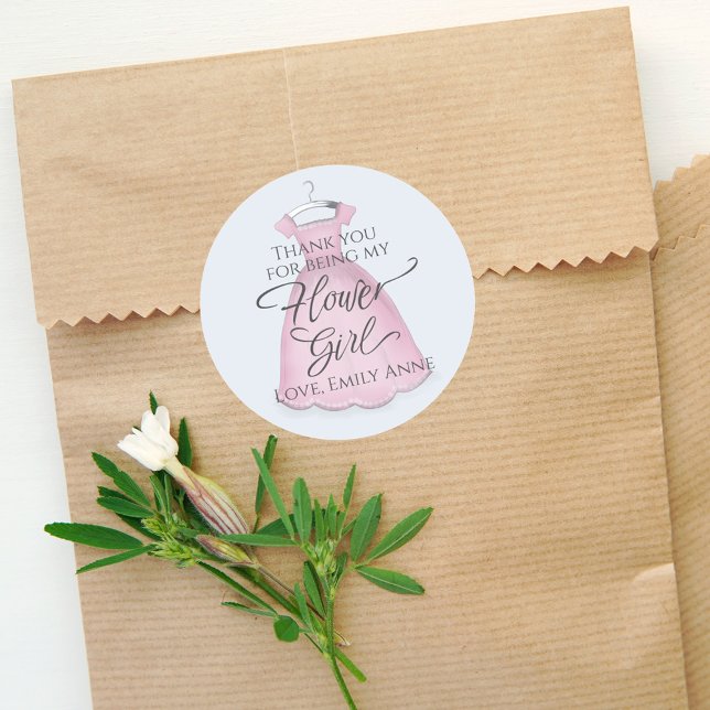 Sticker Rond Fleur fille mignonne rose pâle Personnalisé (Créateur téléchargé)