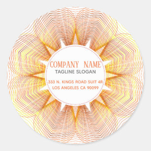 Sticker Rond Fleur Jaune Et Orange
