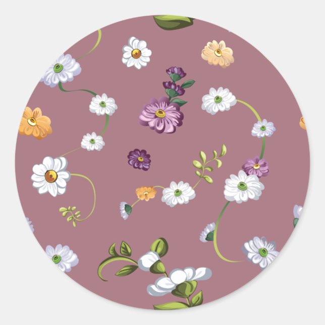 Sticker Rond Fleur marguerite 3 (Devant)