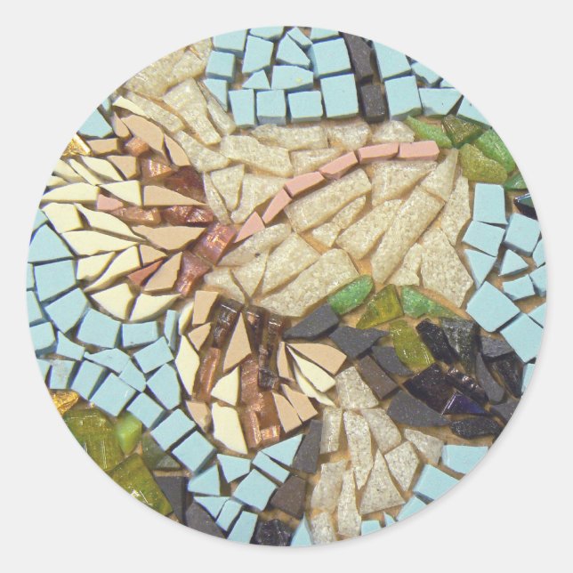 Sticker Rond Fleur mosaïque (Devant)