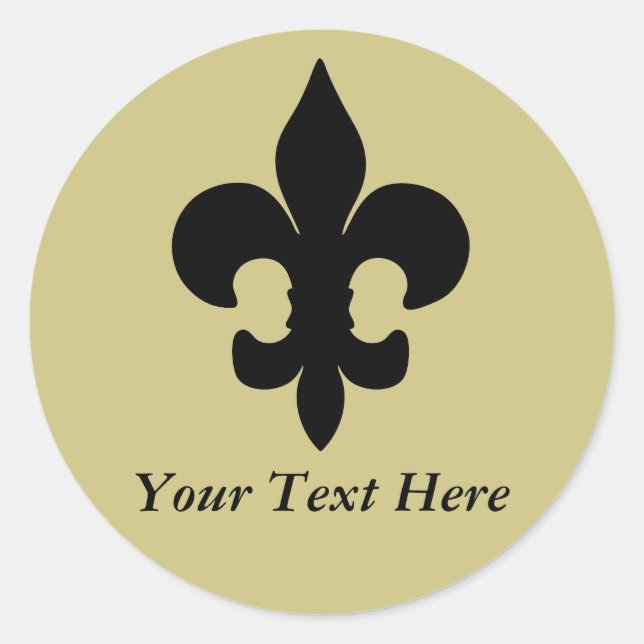 Sticker Rond Fleur noir superbe de lis (Devant)
