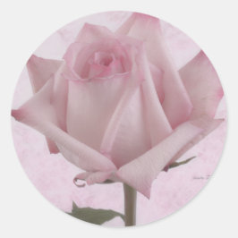 Sticker Rond Fleur rose douce