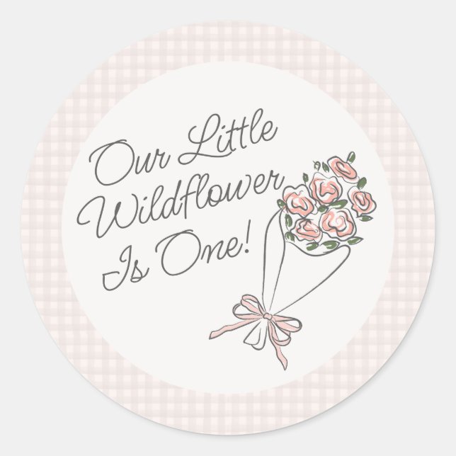 Sticker Rond Fleur rose Marché Fleur Fraîche Fleur Fraîche Fête (Devant)