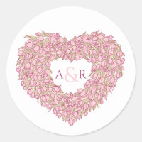 Fleur rose mariage tulipes coeur bouquet monogramm