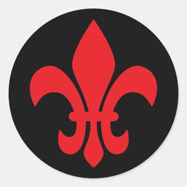 Sticker Rond Fleur rouge de Lys (Devant)
