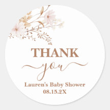 Fleur sauvage Baby shower Girl Classic Round Stick