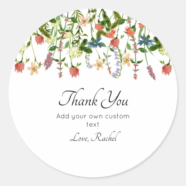 Sticker Rond Fleur sauvage botanique (Devant)
