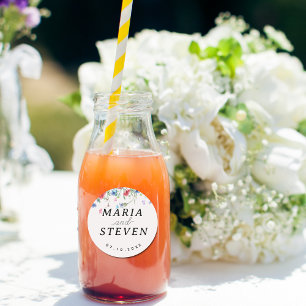 Sticker Rond fleur sauvage chic vintage Mariage