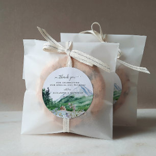Sticker Rond Fleur sauvage de montagne rustique   Cadeau de mar