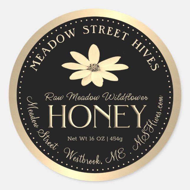 Sticker Rond Fleur sauvage de prairie miel fleur de soleil auto (Devant)