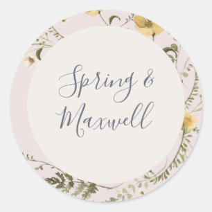 Sticker Rond Fleur sauvage de printemps   Phoques d'enveloppe M