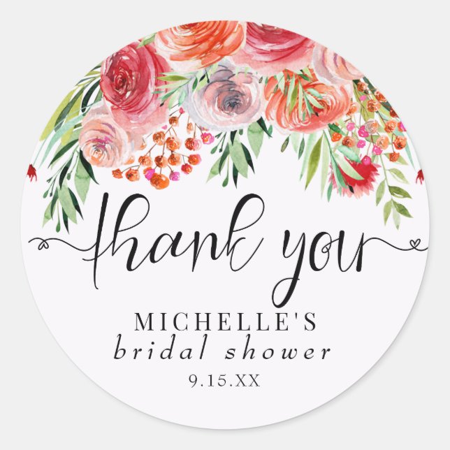 Sticker Rond Fleur sauvage élégant | Boho Merci (Devant)