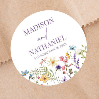 Sticker Rond Fleur sauvage Fleur Fleur Flore Jardin Mariage