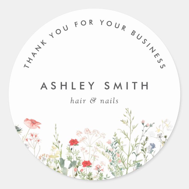 Sticker Rond Fleur sauvage Meadow (Devant)