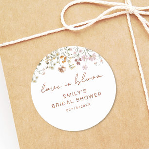 Sticker Rond Fleur sauvage Merci Fête des mariées Amour En Fleu