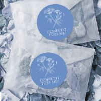 Fleur sauvage monogramme bleu confetti me jeter