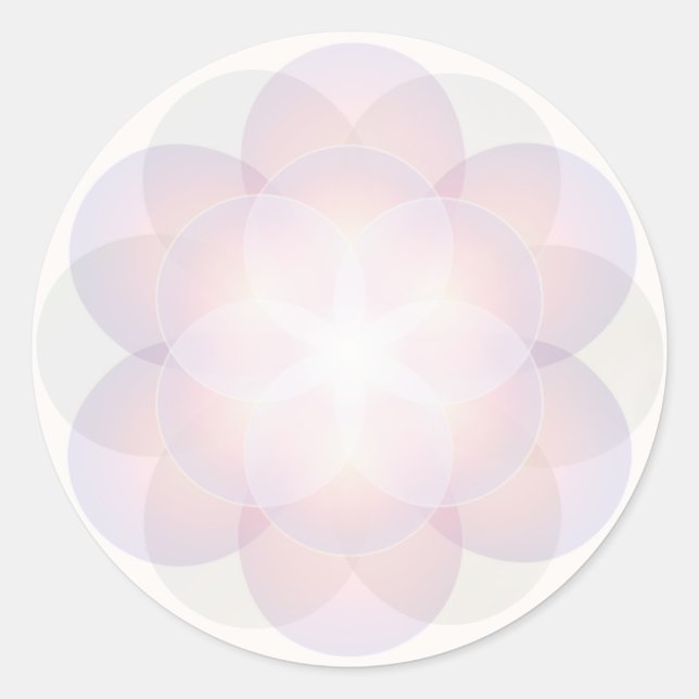 Sticker Rond Fleur spirituelle de la vie Mandala (Devant)