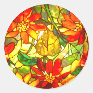 Sticker Rond Fleur vintage fleurie en verre tendu