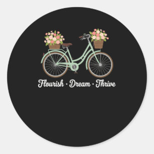Sticker Rond Fleurir Rêve Prospérer Fleur Bike Trump Subtil Rés