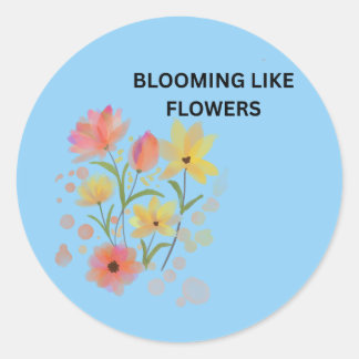 Sticker Rond Fleurissant comme des fleurs | Fleurs aquarelles