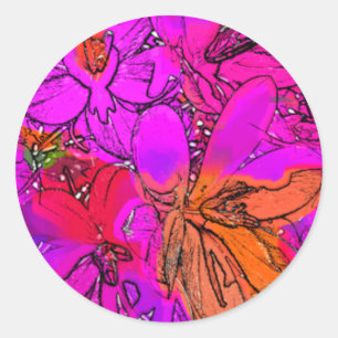 STICKER ROND FLEURS