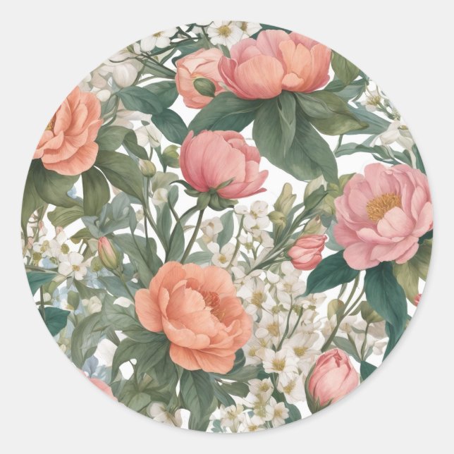 Sticker Rond Fleurs (Devant)