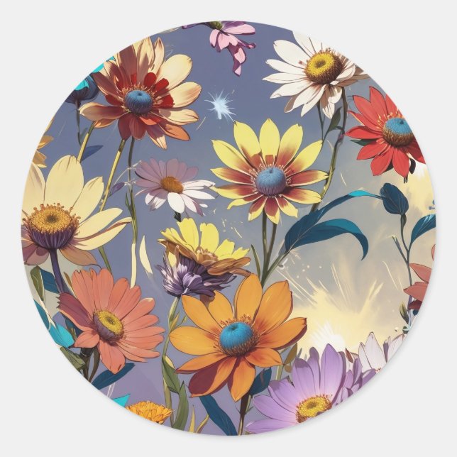 Sticker Rond Fleurs (Devant)