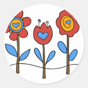 Sticker Rond fleurs