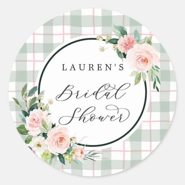 Sticker Rond Fleurs aquarelle | Baby shower mariage plaid paste (Devant)