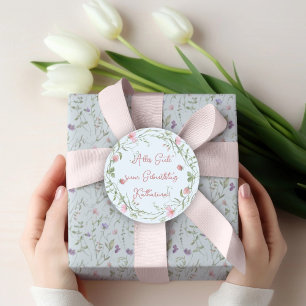 Sticker Rond fleurs, aquarelle, jour de naissance