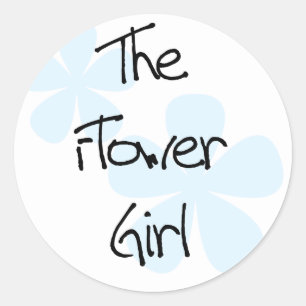 Sticker Rond Fleurs bleues Fleur fille