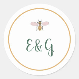 Sticker Rond Fleurs colorées de Whimsical Bee Mariage