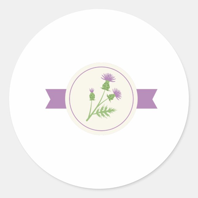 Sticker Rond Fleurs de chardon (Devant)