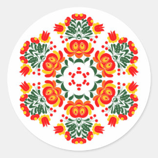 Sticker Rond fleurs de design polonais