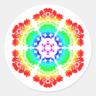 Sticker Rond fleurs de design polonais
