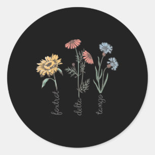Sticker Rond Fleurs de fleurs subtiles anti-Trump digitale marg