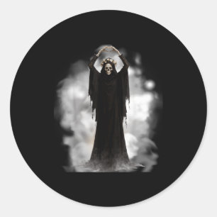 Sticker Rond Fleurs de la fête des mères fantôme coeur mains vi
