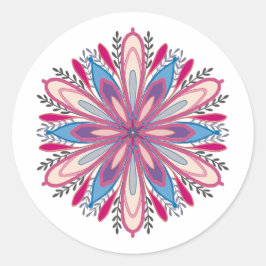 Sticker Rond Fleurs de mandala auto-amoureuses