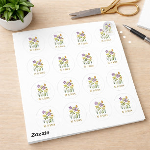 Sticker Rond Fleurs de Pâques de la Résurrection Moderne