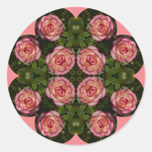 Sticker Rond FLEURS DE PÂQUES ~ rose miniature ~