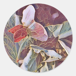 STICKER ROND FLEURS DE POIS DOUCES