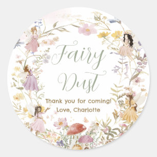 Sticker Rond Fleurs de prés fleurs sauvages Poussière fée d'ann