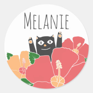 Sticker Rond Fleurs de printemps chatoyantes Cute personnalisée