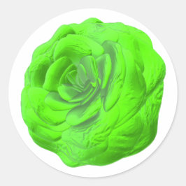 Sticker Rond Fleurs de roses vertes — Florales 3D.