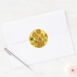 Sticker Rond Fleurs de soleil, Vincent van Gogh