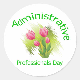 Sticker Rond Fleurs de tulipes Journée des professionnels admin