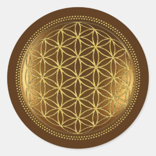 Sticker Rond FLEURS DE VIE - Géométrie Sacrée Médaillon 1
