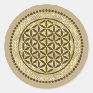 Sticker Rond FLEURS DE VIE - Symbole de géométrie sacrée Art 2